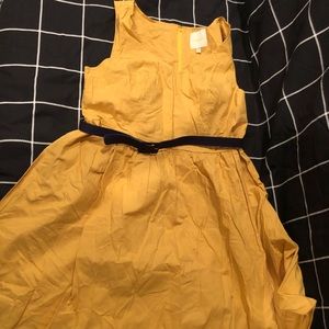 Sunflower yellow summer dress with belt